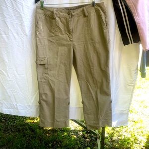 Size 12/14 Woorich capris , adjustable length. 5 pockets, like new shape.